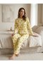 Women's Lemon Dream Lemon-Patterned Pajama Set with a Bicycle Collar.