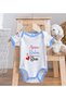 Bk Kids Mother and Father Design Blue Baby Bodysuit - 1, 0-3 Months. - 4