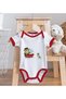 Bk Kids Cute Captain-Themed Red Baby Bodysuit and Bib Gift Set - 2, for 0-3 Months. - 5