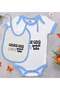 Bk Kids Gelüse Gelü Designed Blue Baby Bodysuit and Bib Gift Set - 1, for Ages 9-12 Months.