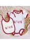 BK Kids Love Designer Red Baby Bodysuit and Bib Gift Set—2, 0–3 Months - 2
