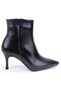Dza07-3372050 Black Classic Zippered 8 cm Stiletto Heel Women's Boots. - 2