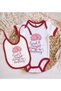 BK Kids "Good Night My Darling" Red Baby Bodysuit and Bib Gift Set #1—0–3 Months - 2