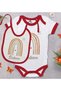 Bk Kids Red Baby Bodysuit and Bib Gift Set with a Dad-Themed Design - 1, for Ages 12-18 Months.