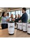 5-Piece Set of White Corporate Thermos Mugs with Steel Handles, 430 Ml, Customizable with Your Logo. - 2