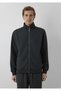 M0S20121 Black Logo Printed Zippered Men's Sweatshirt, Smoke Gray. - 4