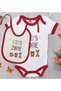 Bk Kids Kids Zone Designed Red Baby Bodysuit and Bib Gift Set - 1, for Ages 0-3 Months.