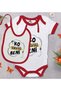 BK Kids "Ko Verun Beni" Printed Red Baby Bodysuit and Bib Gift Set-1, 0-3 Months
