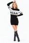 Women's Deer Pattern Crew Neck Long Sleeve Thick Winter Casual Knit Tunic Sweater - 2