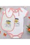 BK Kids "Always Smile" Design Pink Baby Bodysuit and Bib Gift Set-1, 0–3 Months
