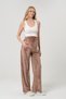 Maternity Hooded Kangaroo Pocket Loose-Fit Velvet Set with Adjustable Waistband, Brown. - 6