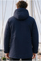 Men's Fleece-Lined, Waterproof, and Windproof Hooded Winter Coat & Jacket & Parka in Navy Blue. - 4