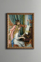 Two Young Girls at the Piano - Vintage Patterned Painting - Slim Model