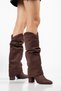 Women's Santorini Bitter Almond Suede Boots with a Pull-On Design and Drawstring Detailing. - 4
