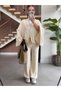 Butterfly Collar Zipper Tricot Pants Suit - 3
