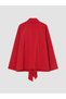 Peak New Season Red Shirt-Neck Ruffled Blouse - 5