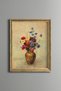 Wildflowers in a Vase - Vintage Patterned Painting - Slim Frame