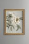 White Magnolia Flowers - Vintage Patterned Painting - Slim Frame