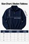 Women's Oversized Sweatshirt with Half Zipper, Stand-Up Collar, Relaxed Fit, Casual Sweatshirt - Navy Blue. - 8