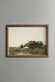 Houses by the River - Vintage Patterned Painting - Slim Model