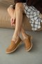 Brelin Thick Heel Single Strap Detail Women's Shoes - Tan Suede - 3