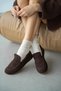 Niska Genuine Leather Plush Women's Shoes - Brown Suede - 3