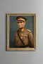Atatürk Portrait in Uniform - Vintage Patterned Painting - Slim Model