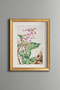 Purple Floral Branch - Vintage Patterned Painting - Slim Model