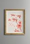 Red Leaf Branch - Vintage Patterned Painting - Slim Model
