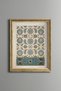 Blue Floral Geometric Pattern - Vintage Patterned Painting - Slim Model