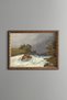 House by the River - Vintage Patterned Painting - Slim Model