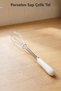 Mini Whisk: Stainless Steel Wire Hand Whisk with Porcelain Handle—For Eggs, Sauces, and Milk—1 Piece - 3