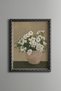 White Daisies in a Pot - Vintage Patterned Painting - Slim Frame
