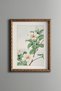 White Lily Branch - Vintage Patterned Painting - Slim Frame