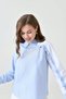 Women's Special Design Collar Cuffed Striped Paneled Modest Blouse Shirt - 7