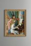 Two Young Girls at the Piano - Vintage Patterned Painting - Slim Model