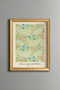 Blue Floral Green Pattern - Vintage Patterned Painting - Slim Model