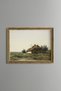 Houses by the River - Vintage Patterned Painting - Slim Model