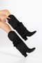 Women's Santorini Black Suede Slip-On Ankle Boots. - 4