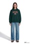 M1S20141 Women's Sweatshirt with Jeans Logo Print, Green. - 2