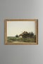 Houses by the River - Vintage Patterned Painting - Slim Model