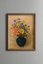 Flowers in a Black Vase - Vintage Patterned Painting - Slim Frame