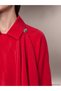 Peak New Season Red Shirt-Neck Ruffled Blouse - 3