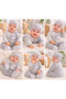 Boys' 3-Piece Top and Bottom Set: Cream-Beige Teddy Bear Print Bodysuit, Top, Bottom, and Hat Set - 3