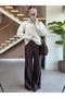 Satin Palazzo Pants with Elastic Waist - 5