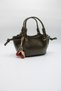 Women's Khaki Crisscross Straps Crossbody Handbag and Shoulder Bag with Knot Detail and Cherry Charm Accessory - 4