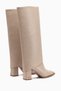 Lacy Beige Detachable-Strap 2-in-1 Heeled Women's Boot & Ankle Boot. - 8