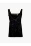 Velvet Mini Dress, Square Neckline, Sleeveless, Slim Fit.