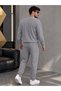 Men's Patterned Sweatpants Set, 2-Piece, Loose Fit, Cotton Polyester Fabric. - 2