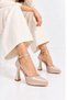 Rose Women's Platform Heeled Evening Shoes and Handbag Set - 2